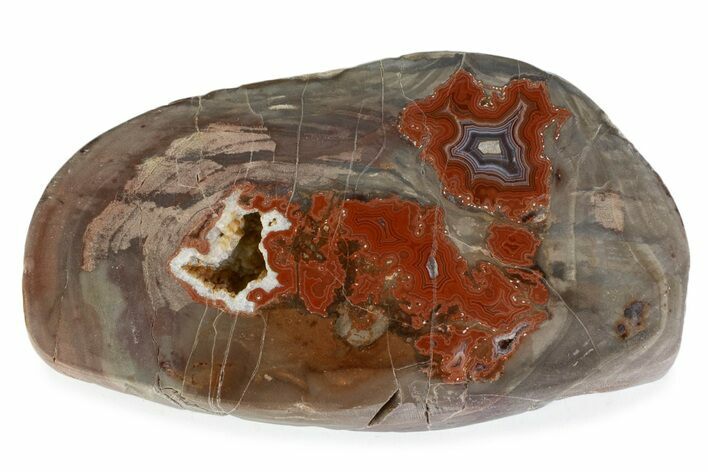 Polished Devil's Red Agate Slab - TeePee Canyon, South Dakota #373402